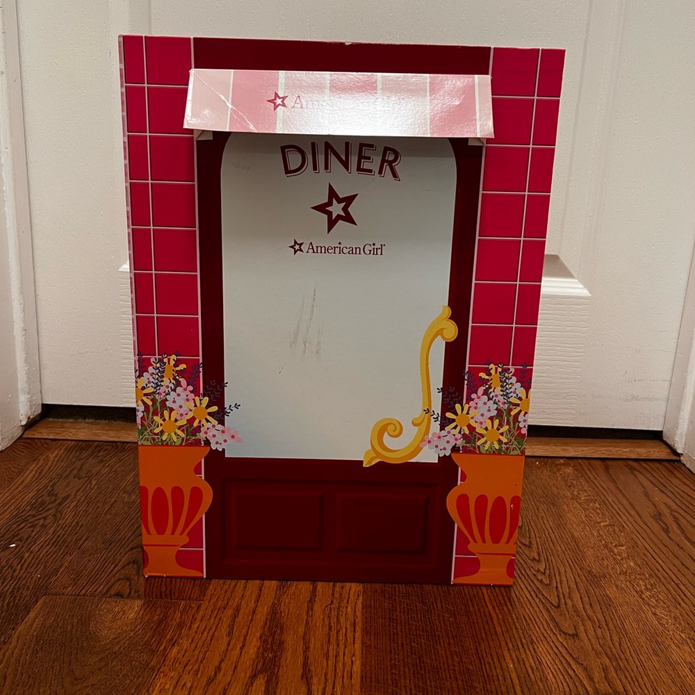 American Girl Cafe Set with Red and Pink Design